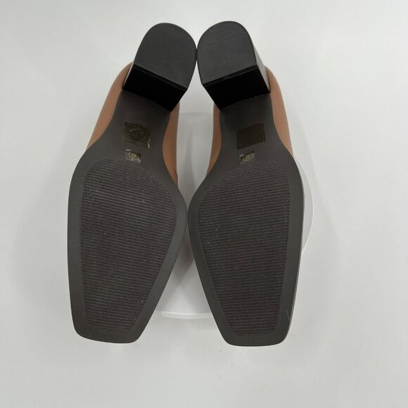 Journee Collection Tan Block Heel Loafers Size 8 - Picture 8 of 10